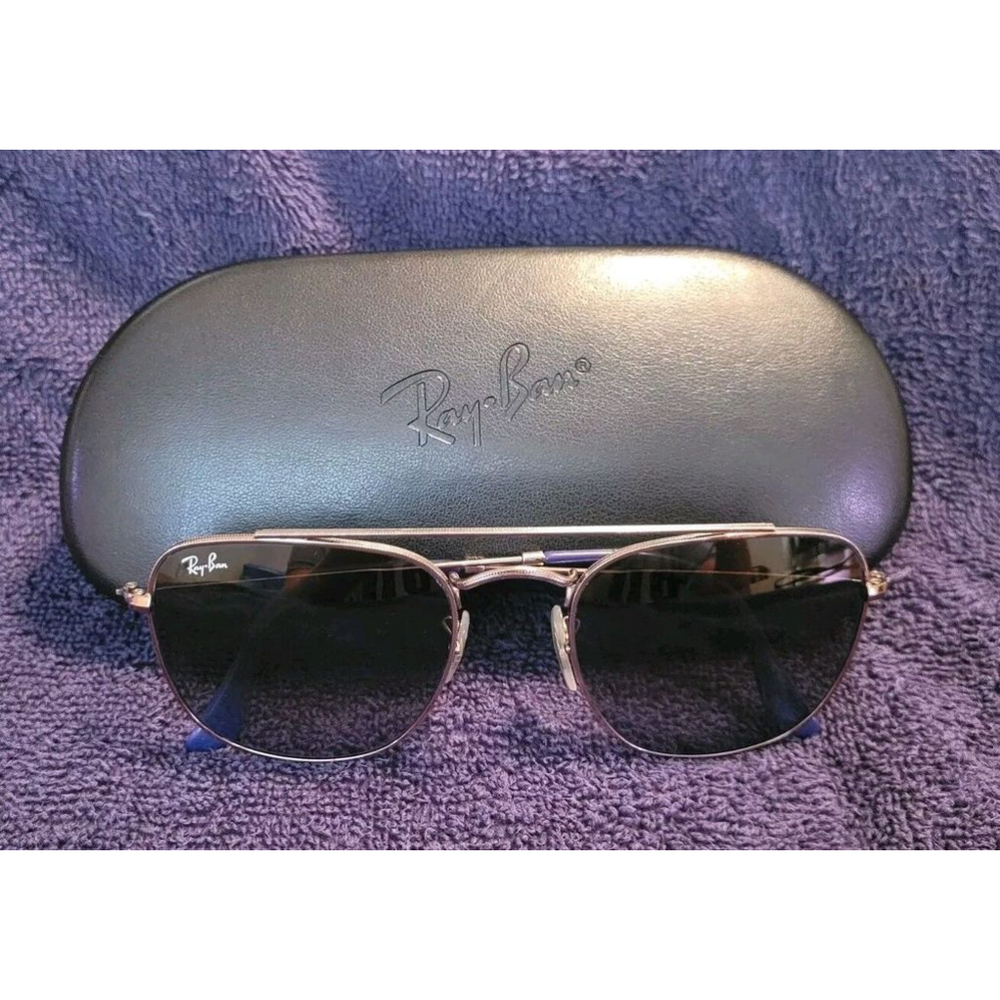 Ray Ban RB3557 9003/96 Sunglasses 54-20 145 3N Gold & Blue Made In Italy Pre-Own